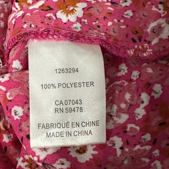 Cynthia Rowley size 1X pink ditsy floral print flutter cap sleeve top - Picture 6 of 8